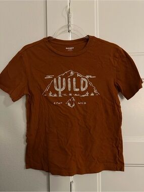 Old Navy Boy’s Rust Brown Graphic 'WILD' Tee